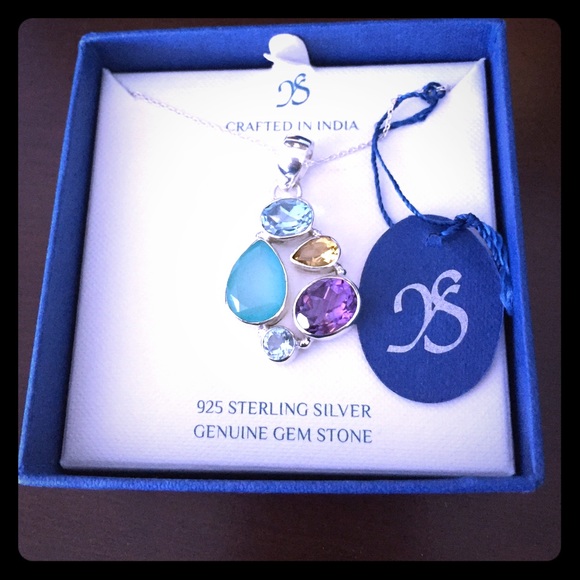 Beautiful sterling silver and gemstone pendant