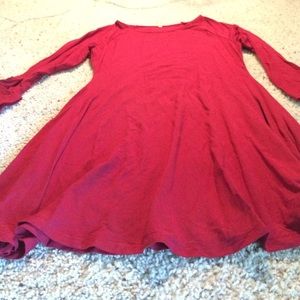 red long sleeve dress