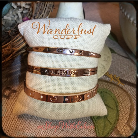 ๐ WANDERLUST RG Inspirational Mantra Cuff - Picture 3 of 4