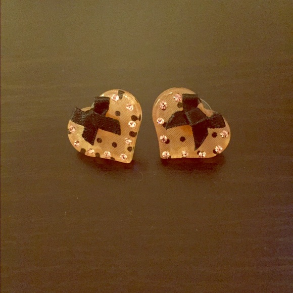 Betsy Johnson punk heart rhinestone earrings