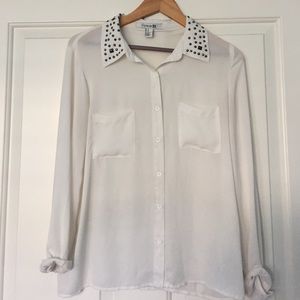 Jeweled Collar Shirt