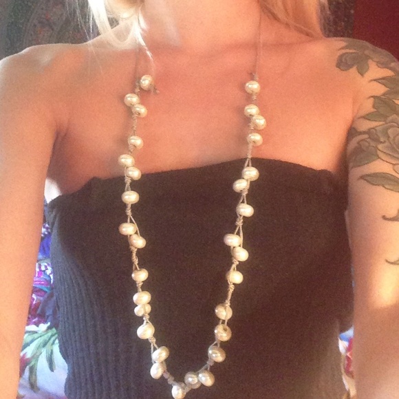 Long pearl necklace