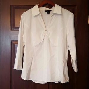 Style & Co white 3/4 sleeve dress shirt