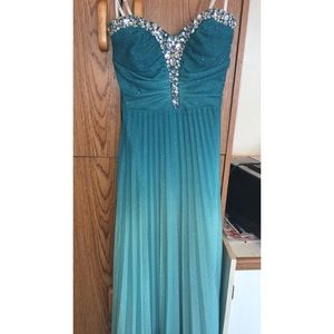 TEAL SPARKLY FORMAL DRESS