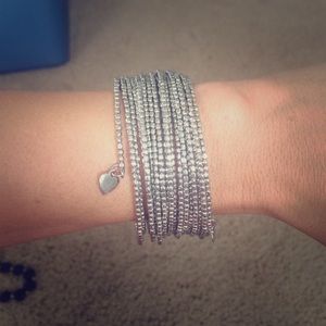Lia Sophia silver wrap bangle bracelet