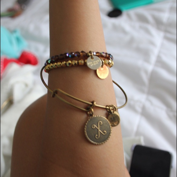 Alex & Ani Initial X Russian Gold Bracelet Charm