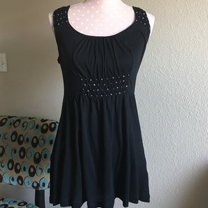 Black Tunic Top with Decor-  Size: M