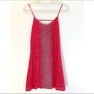 Red Sequined Parker Mini Dress