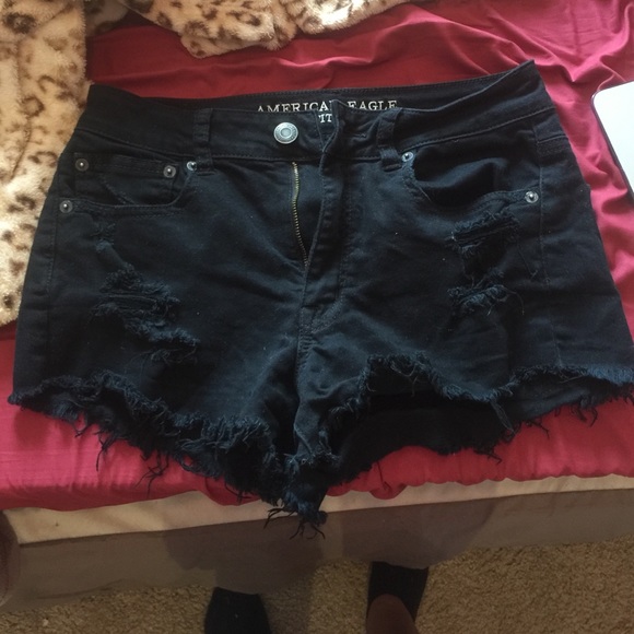 Black jean shorts