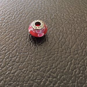 Red with Pink Flowers bead