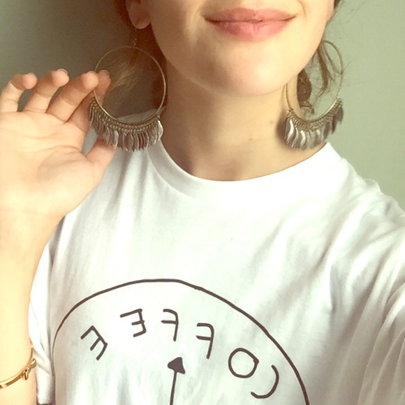 hoop earrings with feather detail ✨