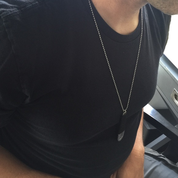 Men's paddle necklace military dog tag chain - Picture 3 of 3