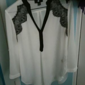 White and black blouse?