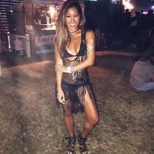 UNIF Birkin mini crochet dress. Coachella/festival