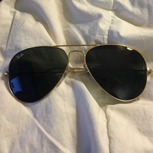Raybans, new, barely worn, large metal