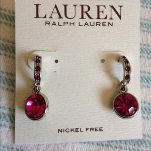 Pink drop earrings