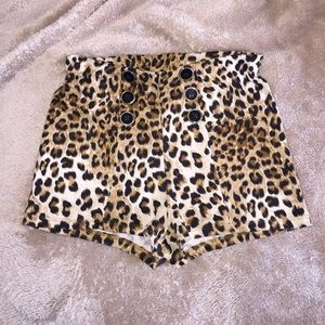 Cheetah print high waisted shorts