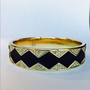 House of Harlow Leather and Gold Cuff