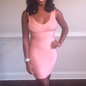 Pink Bandage Dress Bebe Size XS
