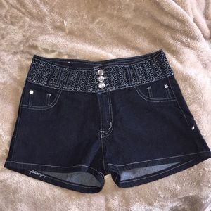 Semi high waisted jean shorts