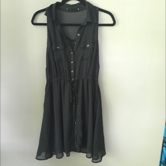 Button Down Black Dress