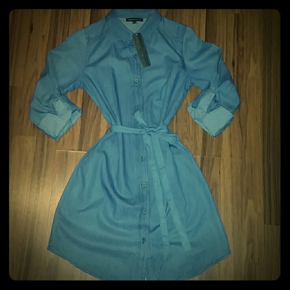 Button up denim dress