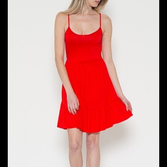 MEGA SALE RED STRAPPY DRESS - Picture 3 of 3