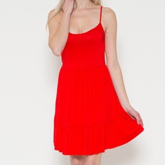 MEGA SALE RED STRAPPY DRESS - Picture 2 of 3