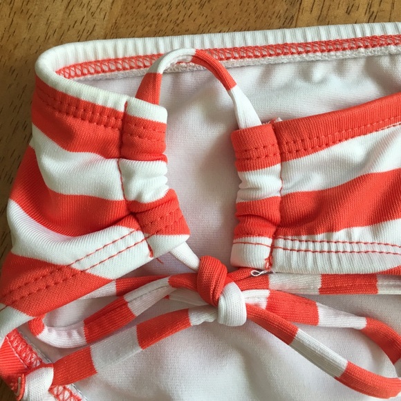 Orange Halter and Stripped Bottoms Bikini - Picture 4 of 4