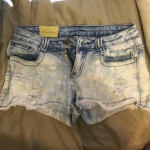 Destroyed jean shorts