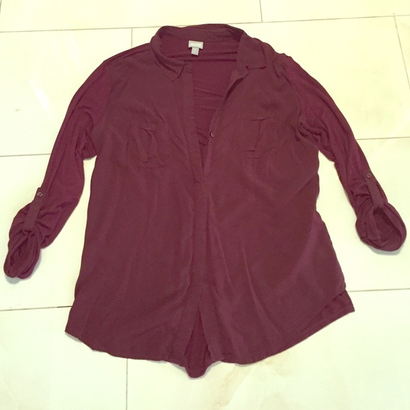 Maroon converse blouse