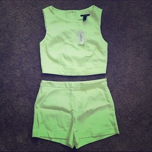 Forever 21 Crop Shirt and Short Set