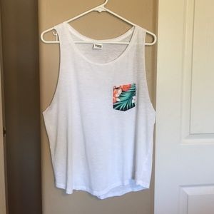 White VS PINK muscle tank with Hawaiian pocket
