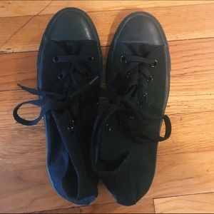BLACK MONOCHROME CONVERSE HIGH TOPS