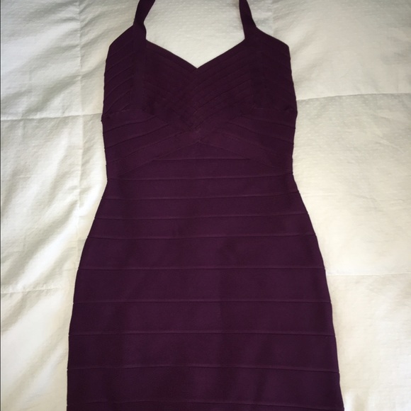 Authentic Herve leger purple halter dress