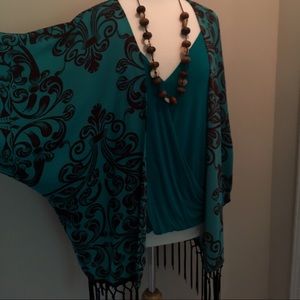 Fringed kimono