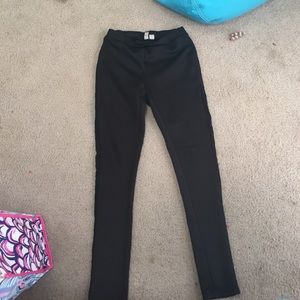 Black leggings with mesh sides