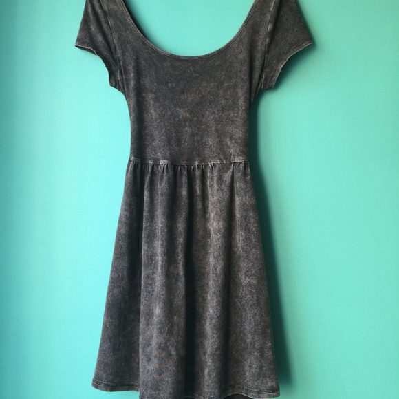 Acid wash skater dress with cross cross back - Picture 1 of 2
