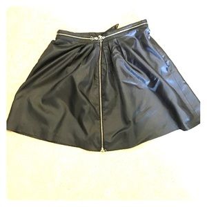 Trendy dark silver high waist skirt