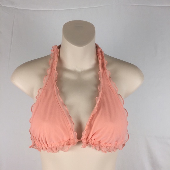 Victoria's Secret Other - Victoria's Secret peach Ruffle string bikini top L