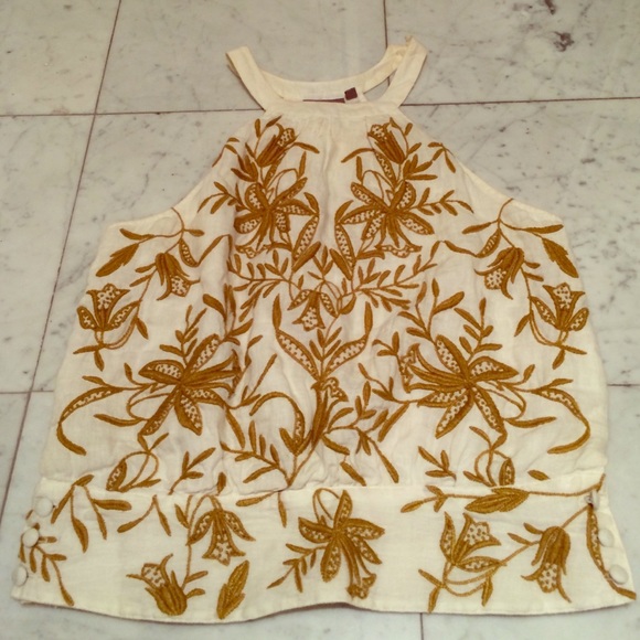 Anthropologie Embroidered Top