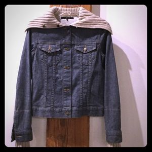 Theory Denim Jacket with Knit Sweater Lining