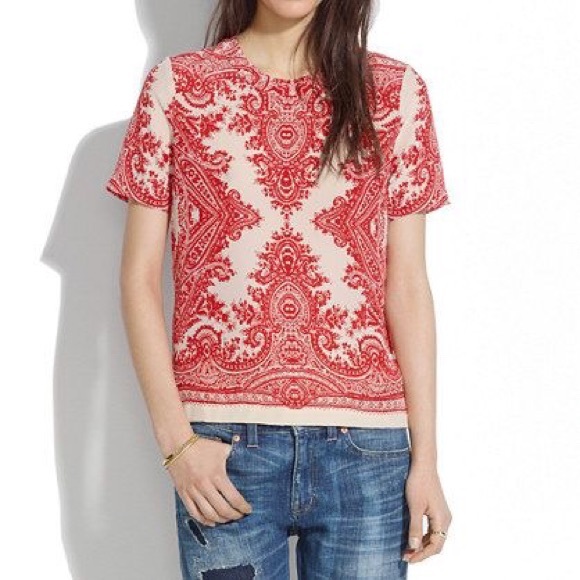 Madewell silk tee in paisley loop