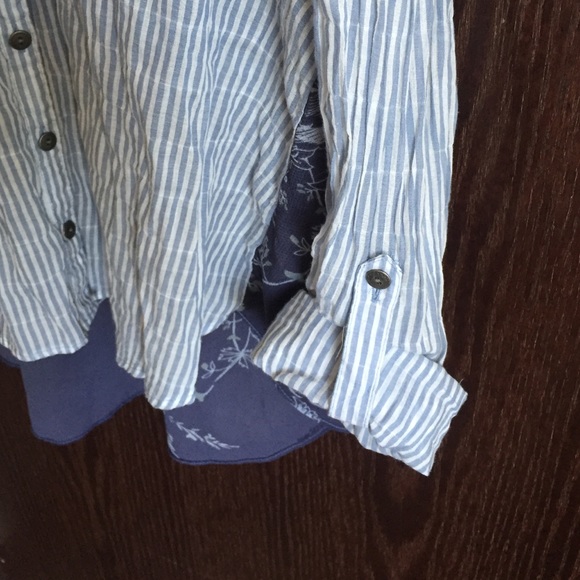 Free People Striped Button Down Top - Picture 3 of 3