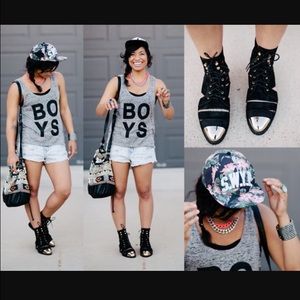 Jeffrey Campbell Slashed Cap Ankle Bootie