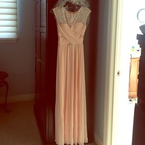 Size 7-8 B. Darlin peach colored gown