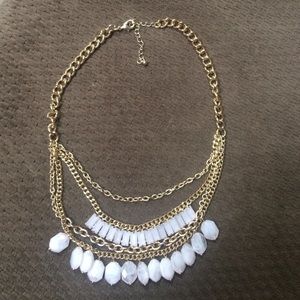 Gold/light pink statement necklace