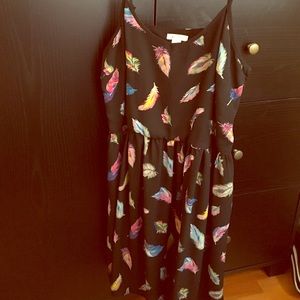 Feather print dress