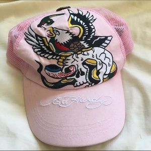 Pink Ed Hardy mesh SnapBack hat baseball cap