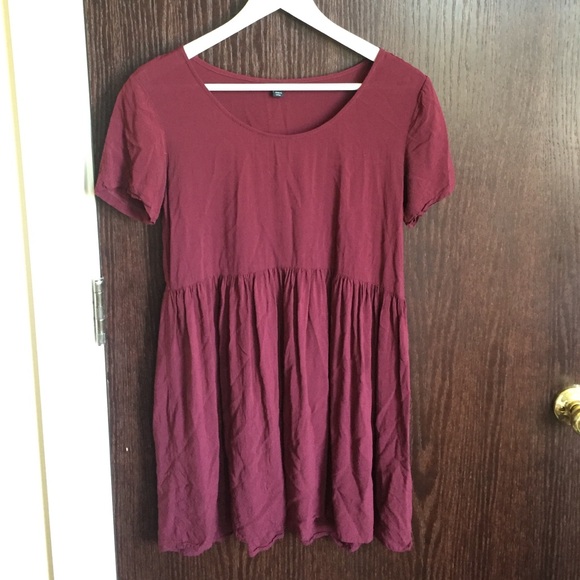 Burgundy Drop-Waist Dress - Picture 1 of 3